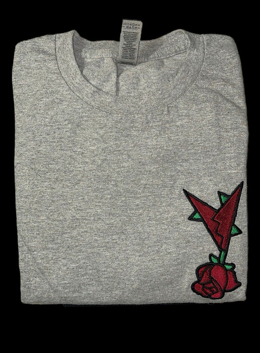 Embroidered Unisex Gray Short Sleeve