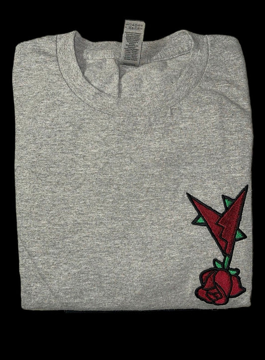 Embroidered Unisex Gray Short Sleeve Tee