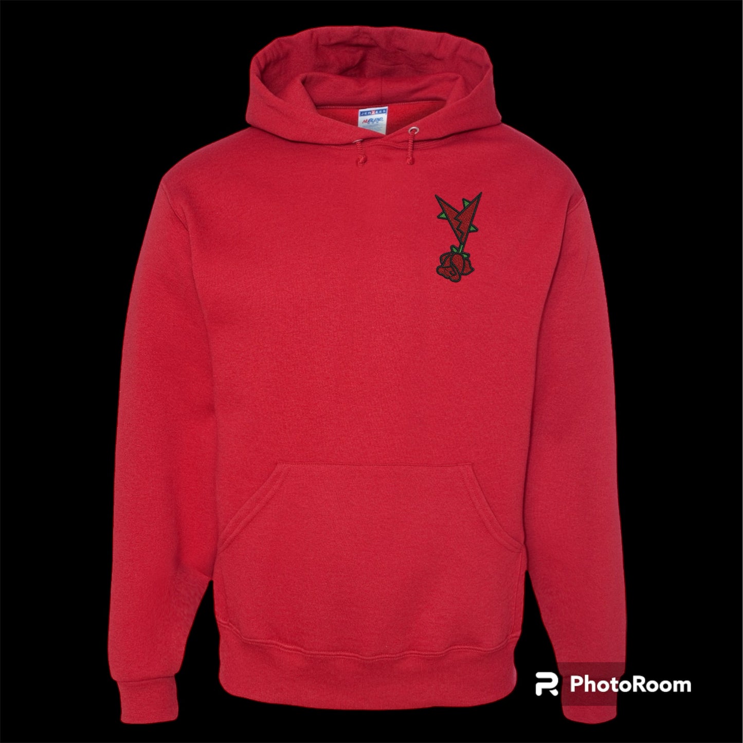 Embroidered Unisex Red Hoodie